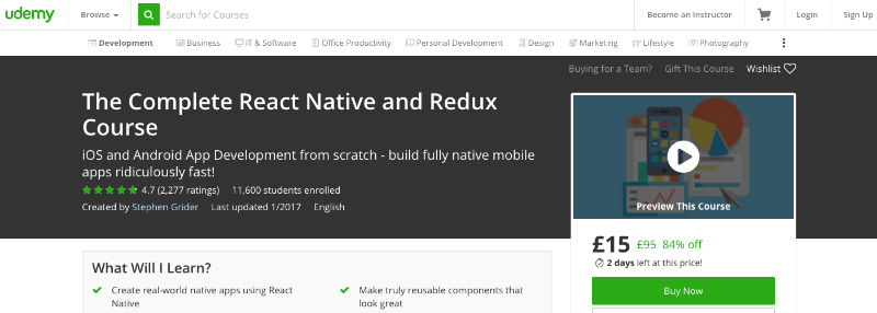 The Complete React Native and Redux Course