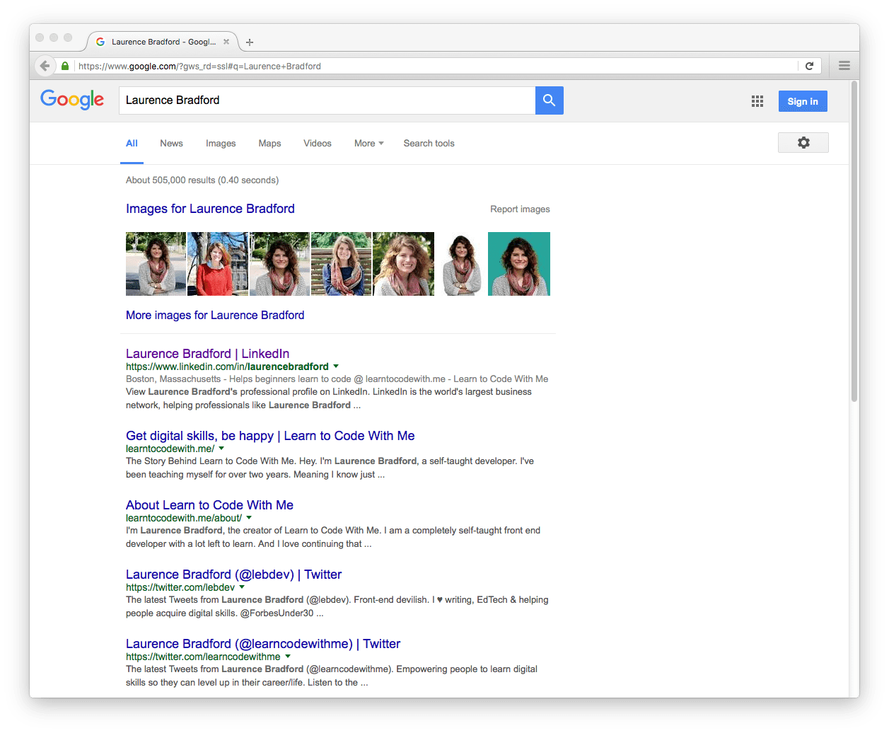 Laurence Bradford Google Search