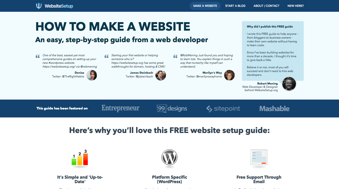 WebsiteSetup.org screenshot