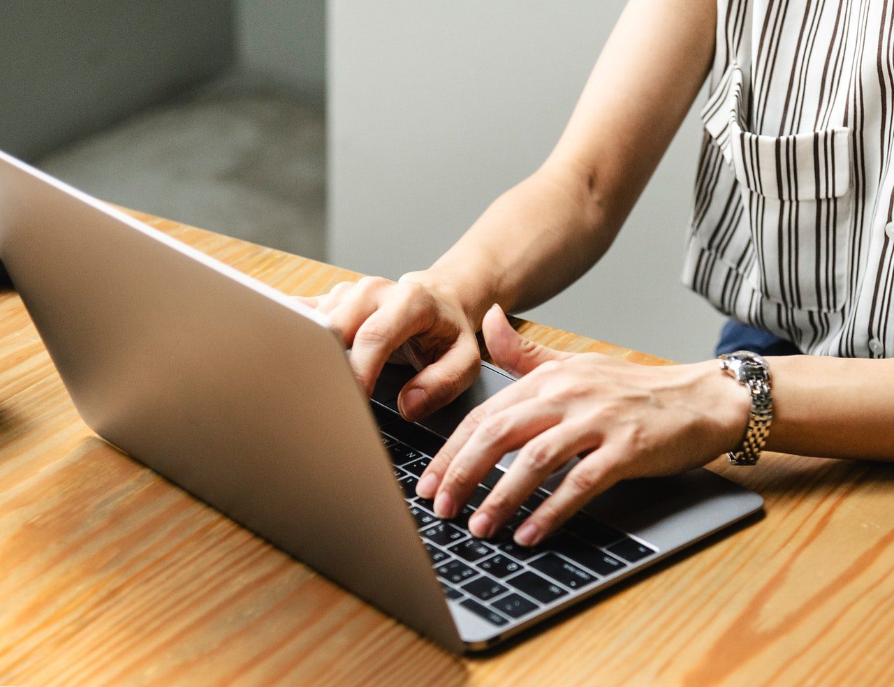 woman using computer