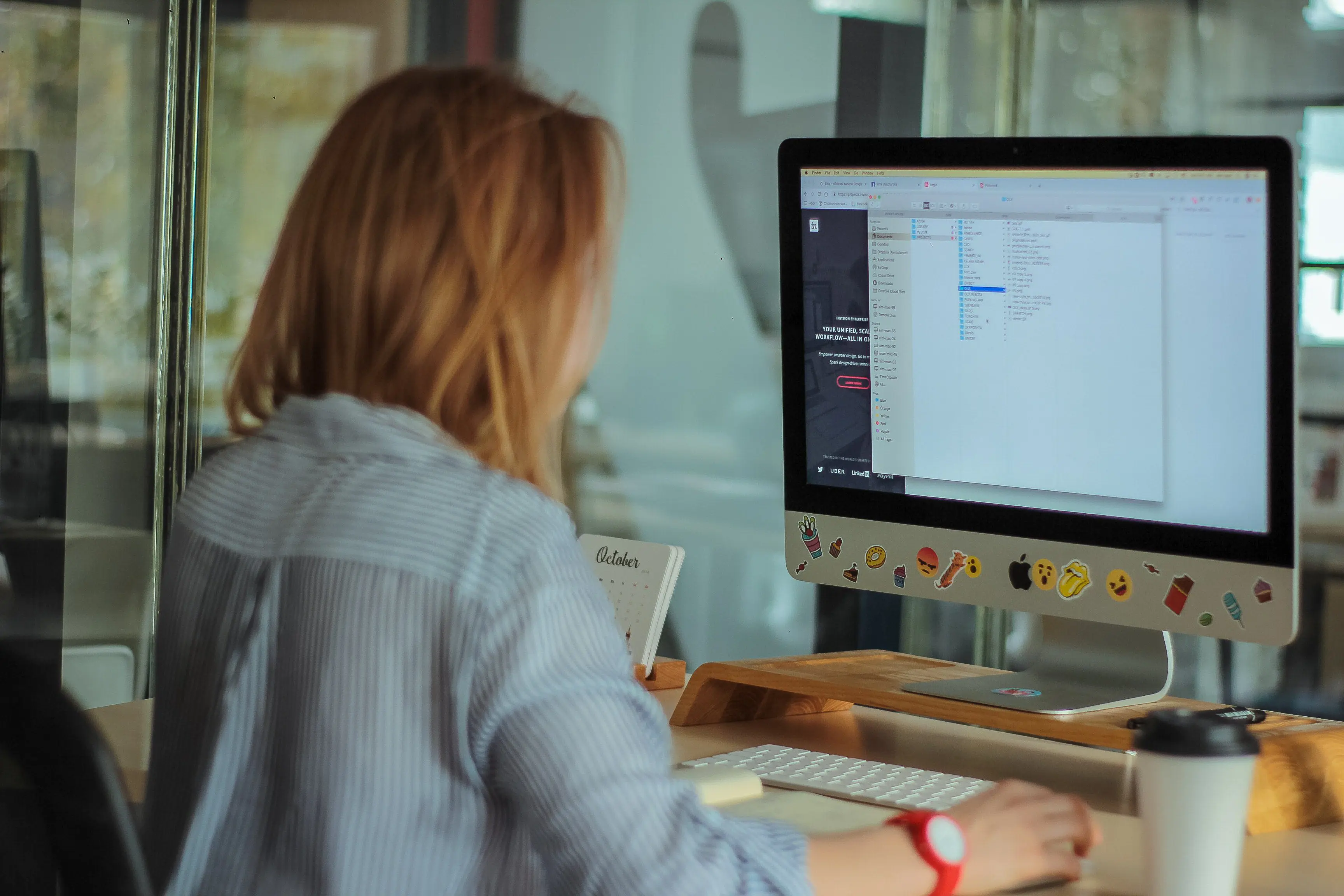 woman working on computer