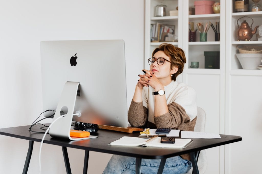 woman working on career change