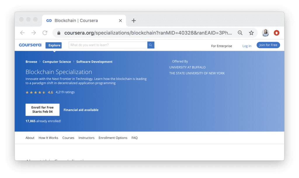 Blockchain Specialization on Coursera