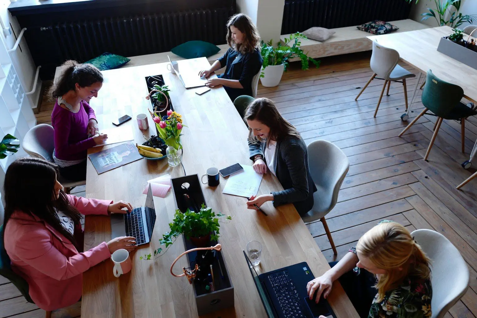 Women working on laptops