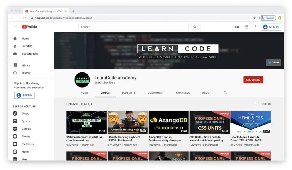 learncode.acadamy videos