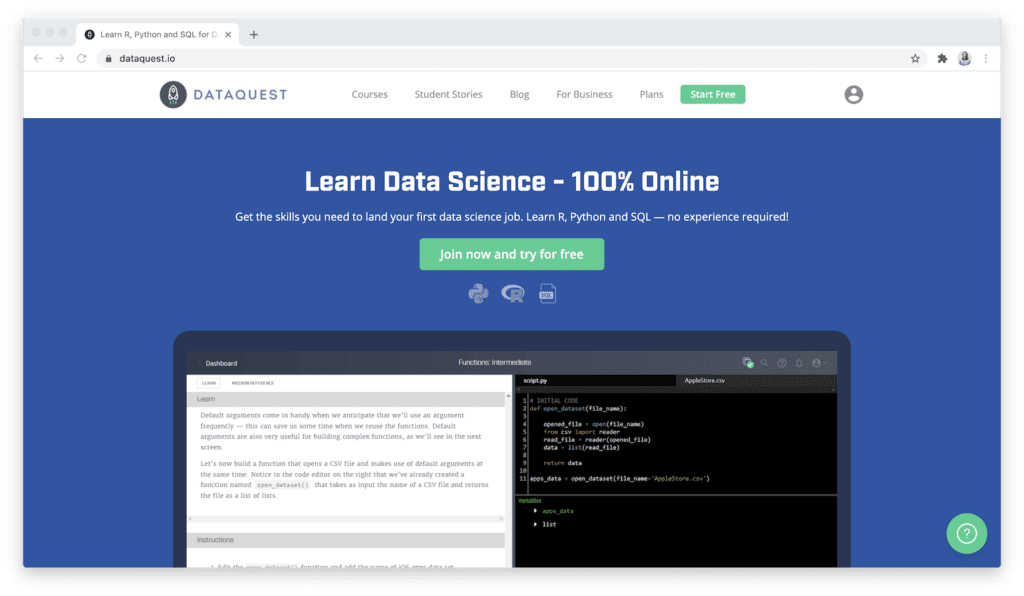 learn to code at dataquest