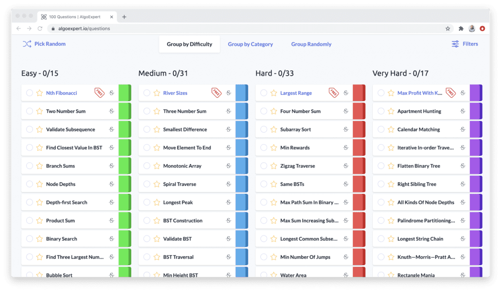 AlgoExpert.io example questions