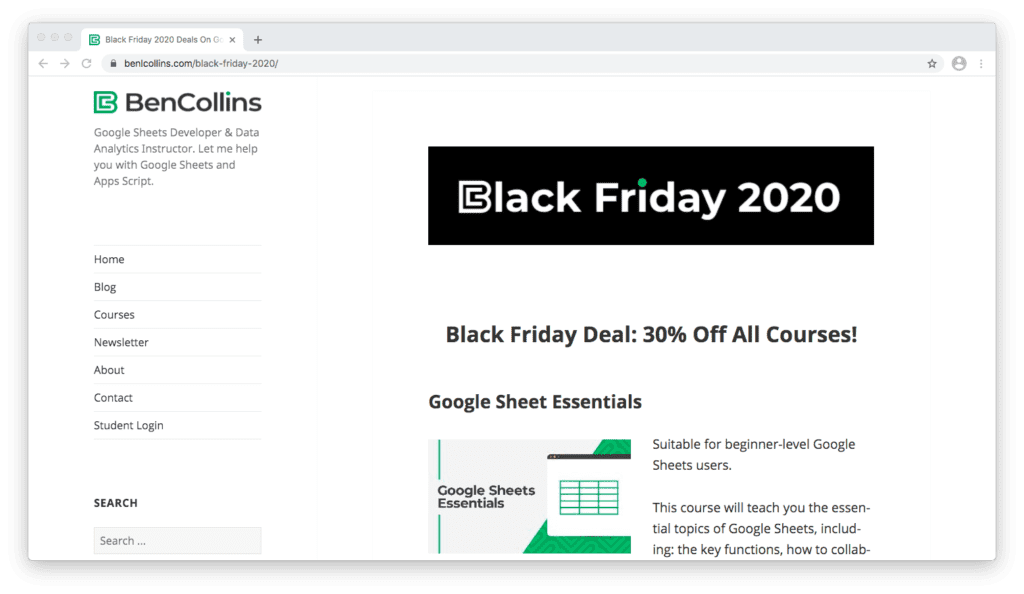 Ben Collins Black Friday discount