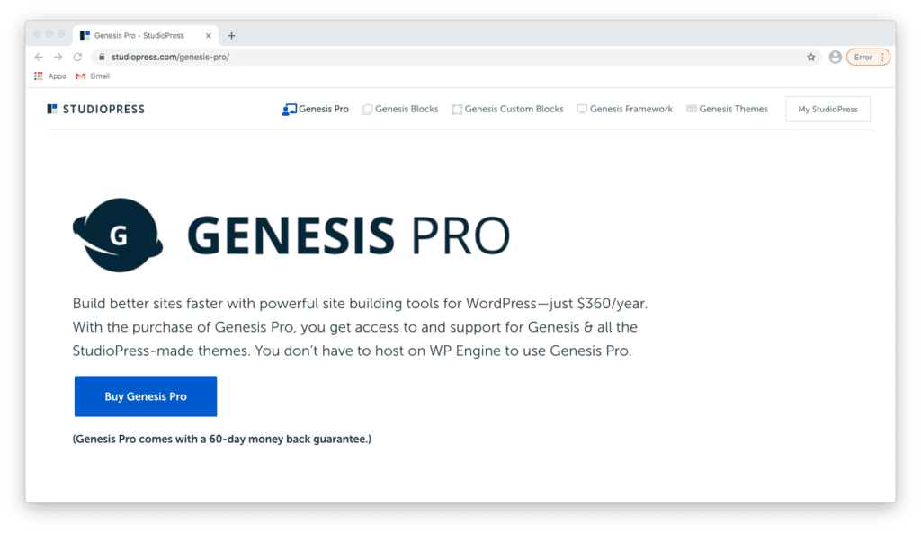 Genesis Pro Home Page