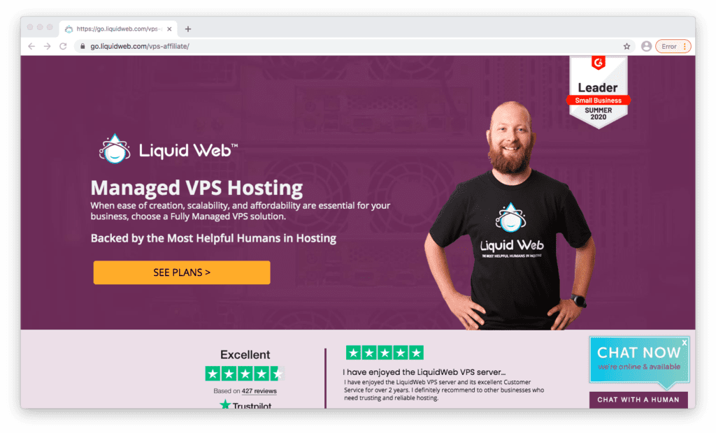 Liquid Web home page