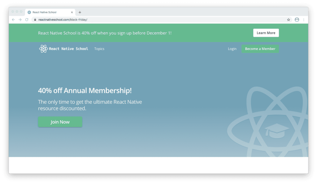 React Native School Black Friday discount