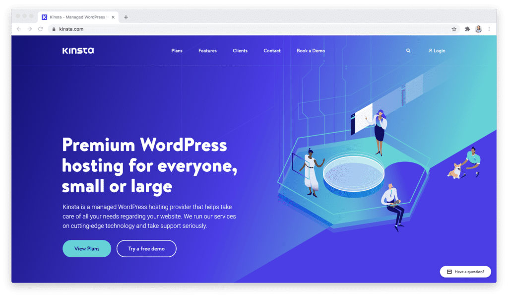 kinsta premium wordpress hosting homepage