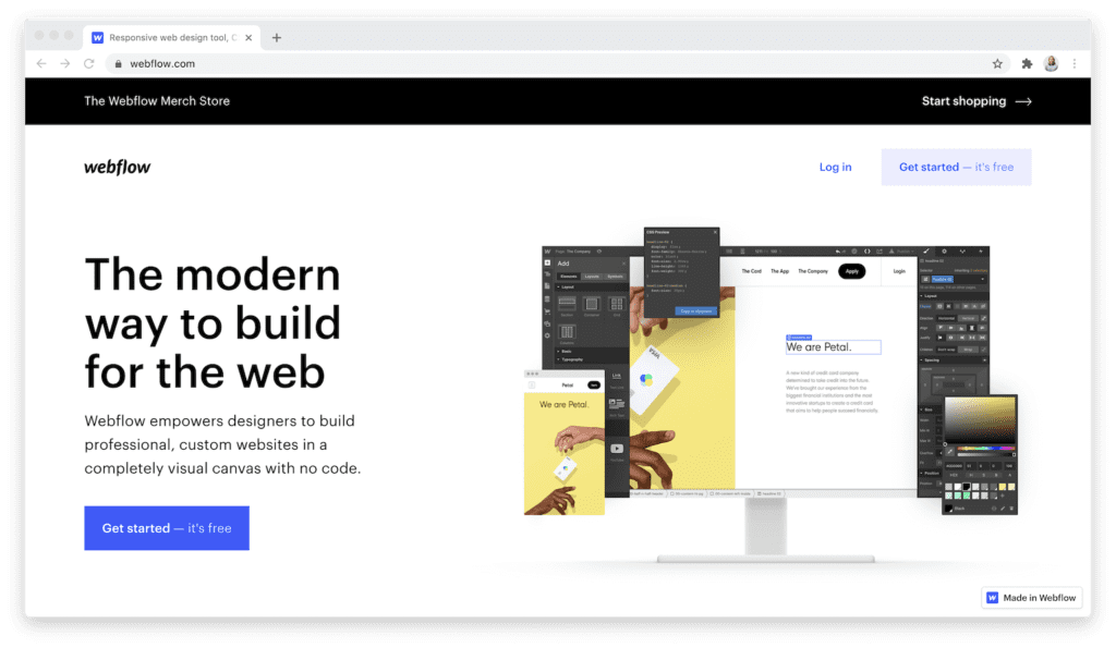 webflow website builder homepage