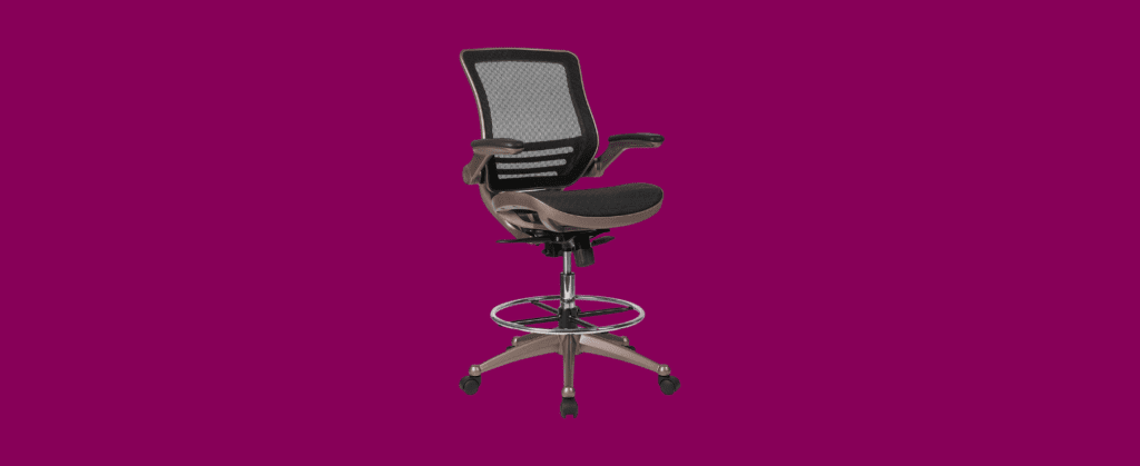 black mesh drafting chair