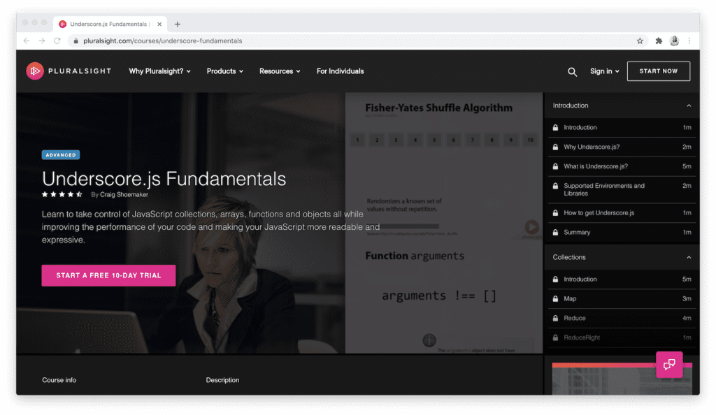 pluralsight underscore.js fundamentals course
