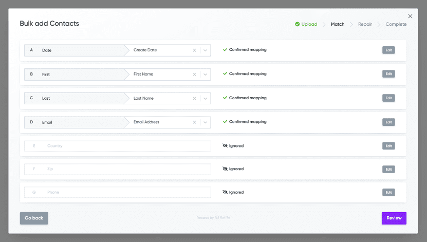 Flatfile column headers