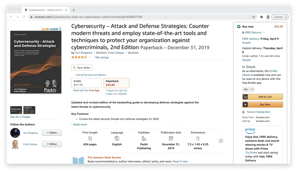 amazon cybersecurity attack defense strategies book