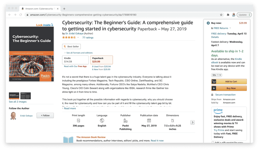 amazon cybersecurity beginners guide book