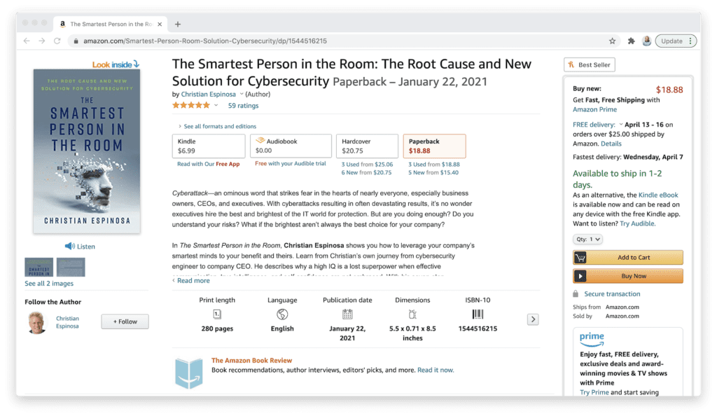 amazon smartest person cybersecurity book