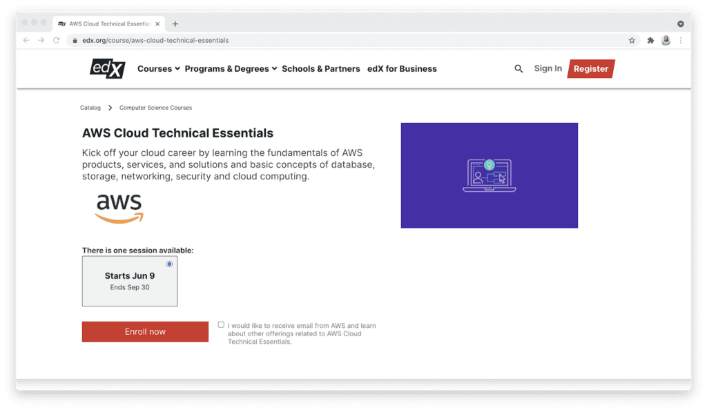 edX AWS cloud technical essentials