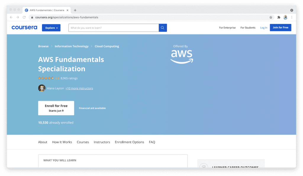 Coursera aws fundamentals specialization