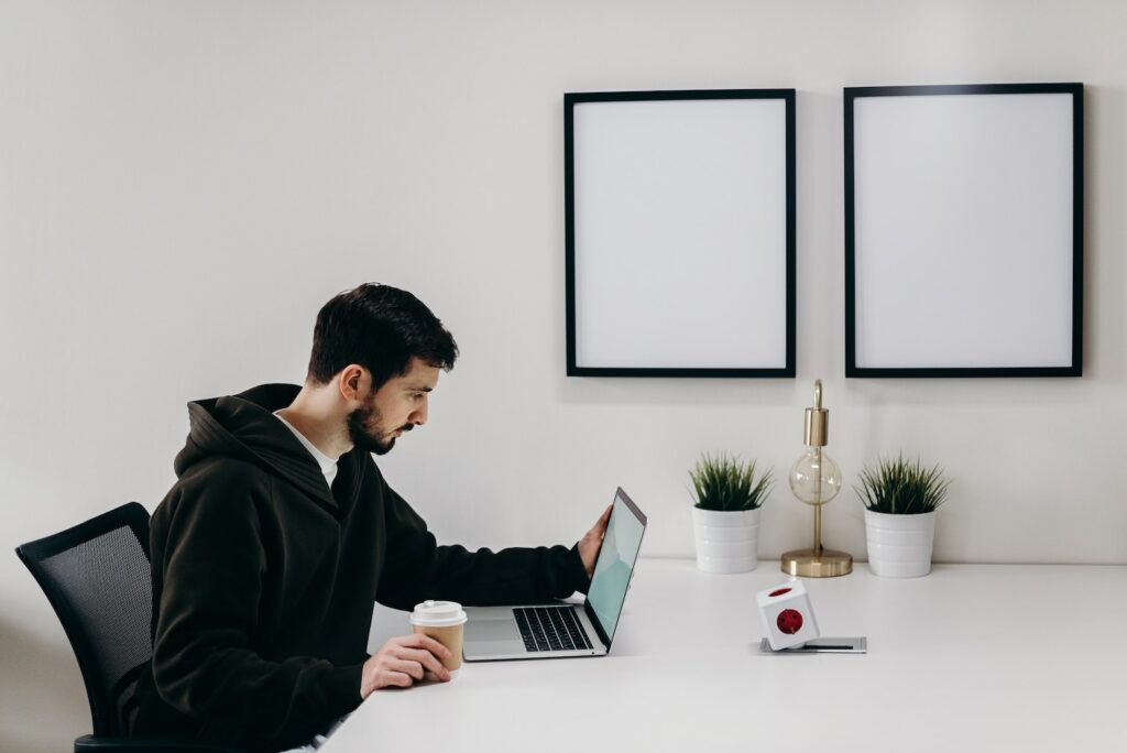 Freelancer working in an office