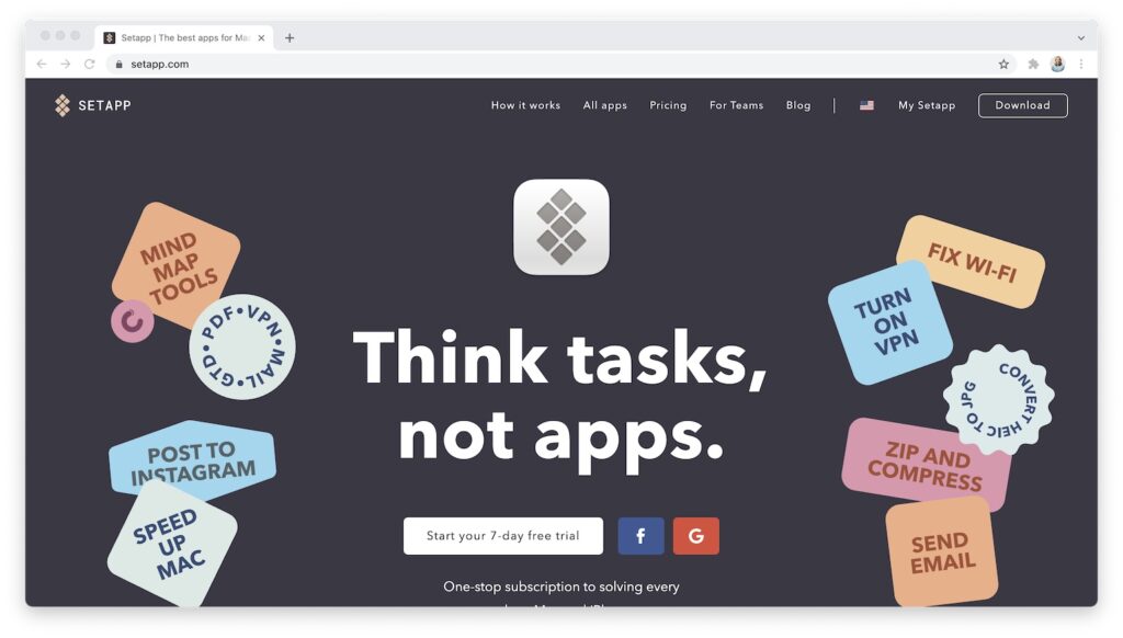 Setapp Homepage