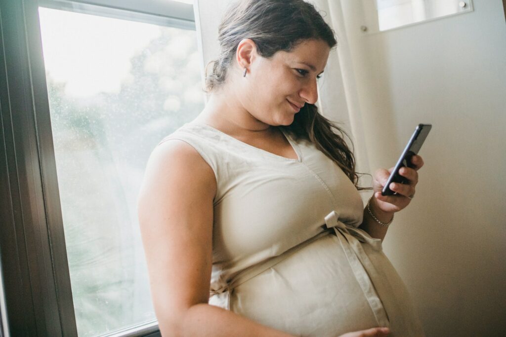 woman on her phone