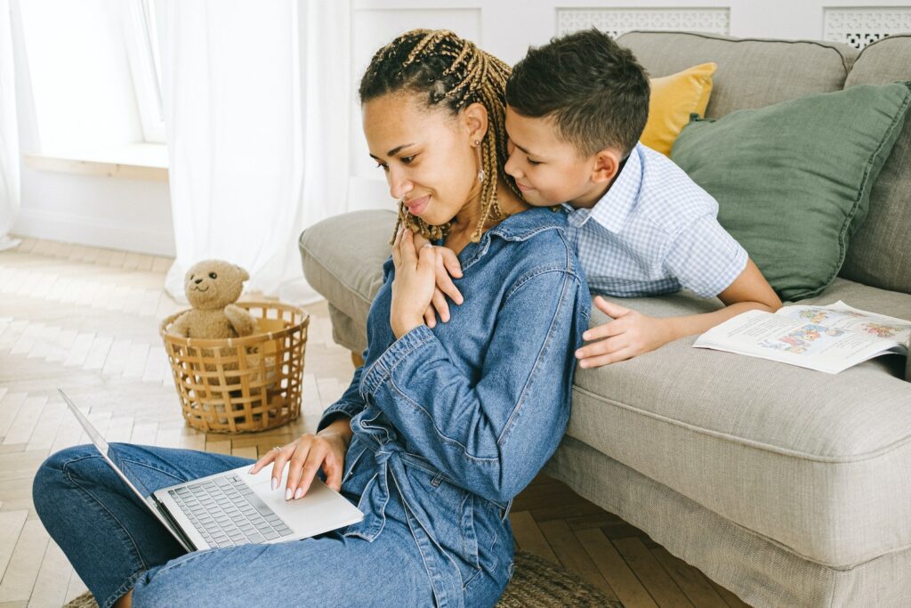 Parent studying at home