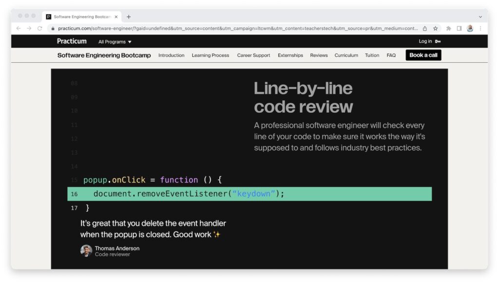 Practicum Line by Line Code Review
