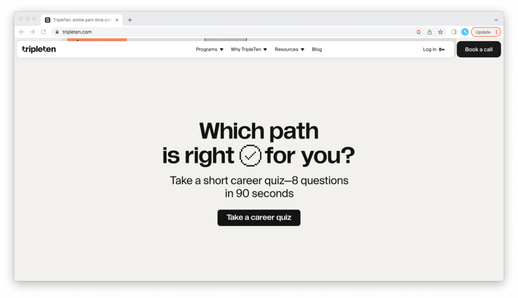 TripleTen Career Quiz